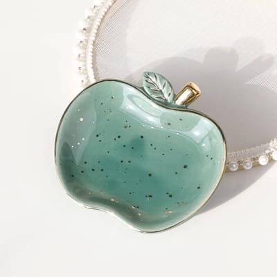 Sieradenschaal Appel Groen - Decoratieve Schaal voor Woondecoratie - Sieradenhouder voor Ringen, Oorbellen en Kettingen - Luxe Opberg Schaaltje