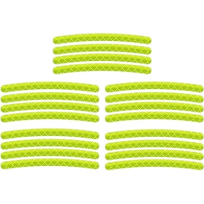 20 STUKS Reflecterende Auto Velg Stickers Universeel Zonbescherming Waterdicht Nacht Veiligheid Waarschuwing yellow