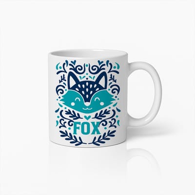 Fox Mok – 330ml Schattige Dieren Koffiemok met Modern Scandinavisch Design – Perfect Cadeau voor Natuur- & Dierenliefhebbers