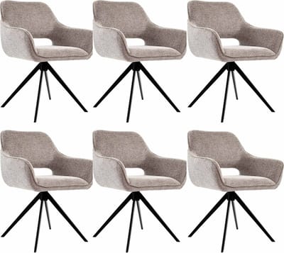 Set van 6 Kick draaistoel Miyo - taupe