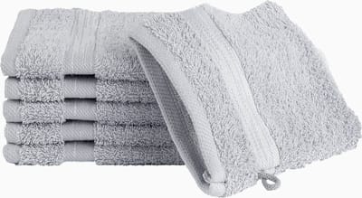 Homéé washandjes  Essentials 550g. m² 15x22cm 100% katoen badstof set van 6 stuks grijs