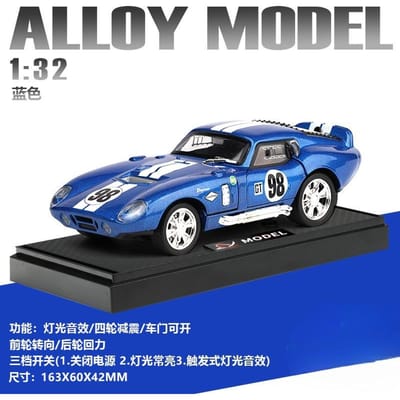 1:32 Shelby Cobra Supercar Legering Auto Model Prachtig Speelgoedauto Geluid & Licht Cadeau Verzamelaarsobjecten