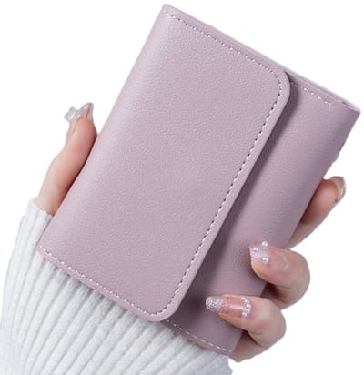 Billfold Portemonee & Pasjeshouder Voor 6 Pasjes I Creditcardhouder I Met Geldvak I Pasjes Houder I Incl. Rijbewijsvakje I Wallet I Portemonnee I Kliksluiting I Dames I PU Leer I Paars