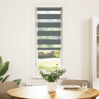 vidaXL - Zebra - rolgordijn - 45x100 - cm - stofbreedte - 40,9 - cm - donkergrijs