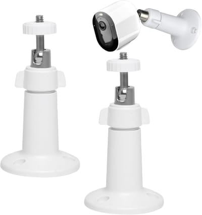 Camera Wandhouder - Bevestigingsbeugel Camera - Beveiliging Binnen Buiten - 360 Graden Verstelbaar - Set van 2 - Wit