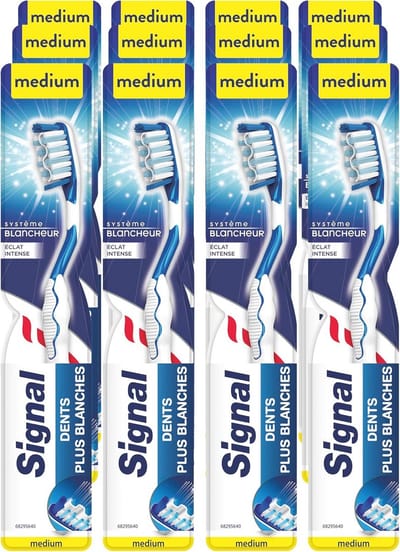 Tandenborstel Whitening System - Intensieve Glans - Wittere Tanden - Set van 12 - 87% Gerecycled Kunststof - Medium