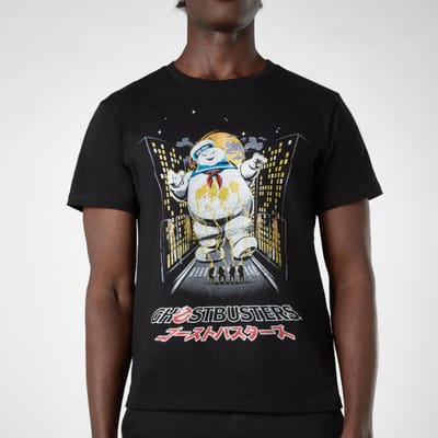 Ghostbusters Stay Puft Kanji Attack Men's T-Shirt - Zwart - S
