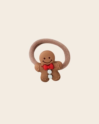 Haarelastiek Gingerbread - Haarelastieken voor Meisjes & Kinderen - Haarelastiekjes voor Baby & Newborn - Haaraccessoires Kerst & Feestdagen