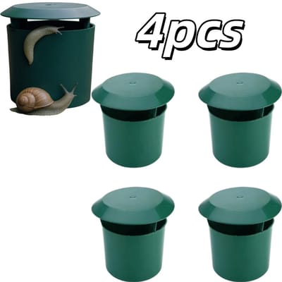 4 stuks Slakkenval - Milieuvriendelijk en niet-giftig - Ongediertevanger - Insectenwerende doos voor de tuin - 11*9*9,5 cm - Geschikt voor buitentuinen en bloemen - Groen