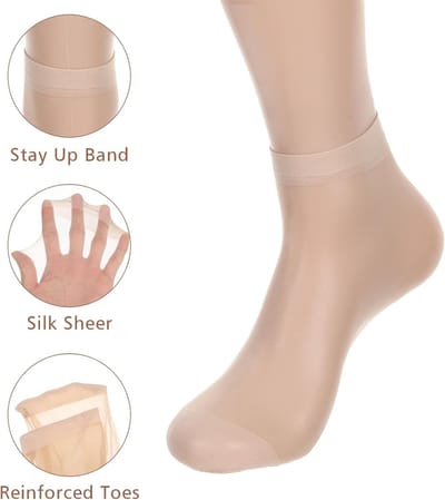 15 paar nylon sokken voor dames, dunne kniekousen en fijne kousen voor dagelijks gebruik en speciale gelegenheden