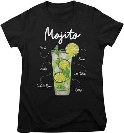 Hybris Dames-T-shirt Mojito Ingredients Girly Tee HY-5-BC022