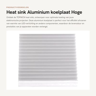 Dailygoods - Heat sink - Aluminium koelplaat - Hoge prestaties - Universeel - Geschikt voor LED - 0.12 kilogram