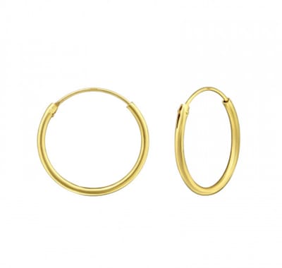 WeLoveSilver - oorringen - 925 zilver - gold plated - 16 mm - luxe uitstraling