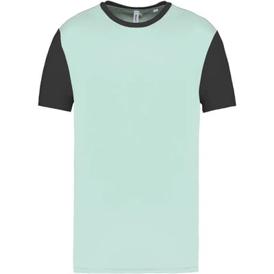 Tweekleurig herenshirt jersey met korte mouwen 'Proact' Ice Mint/Dark Grey - L