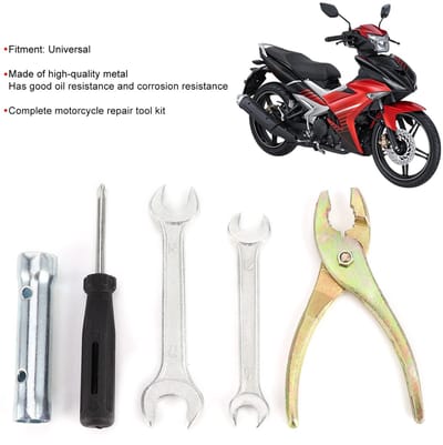 Dailygoods- Motorreparatiegereedschap Universele Set - Moersleutel/Tang - Schroevendraaier - Bougiedop - Hoogwaardig Metaal - Compleet Onderhoudsgereedschap - Motorreparatieset