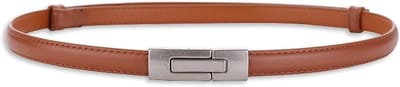 Dunne Leren Tailleband voor Dames met Vintage Metalen Gesp - Verstelbare Skinny Riem voor Jurk, Jeans en Jassen