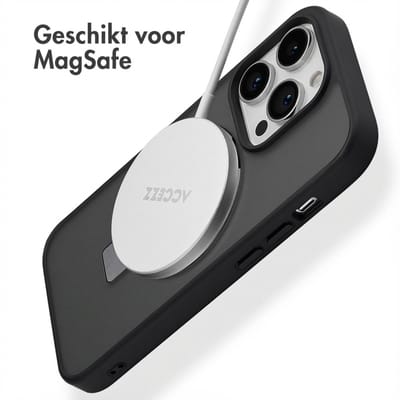Accezz Hoesje - Geschikt voor Apple iPhone 14 Pro - Ring Stand Backcover geschikt voor MagSafe - Zwart