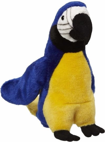 Nature Planet pluche papegaai knuffel - blauw - 21 cm - vogels - dieren knuffels - Cadeau