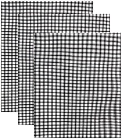 Grillnet Antiaanbaklaag Zwart 3-pack