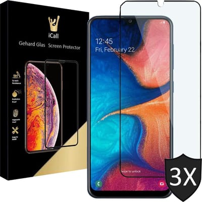 Screenprotector geschikt voor Samsung A20e - 3x FullGuard Glas Screen Protector
