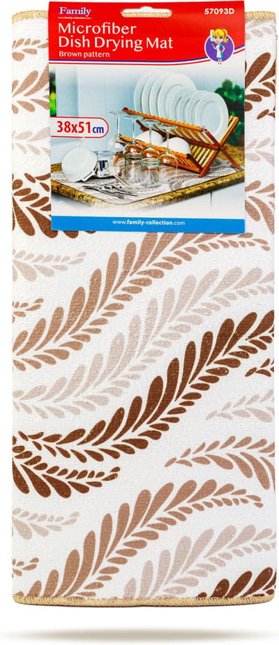 Afdruipmat Afwas - Bladeren Patroon - Microvezel - 38x51CM - Droogmat Vaat - Afdruip Mat - BPK