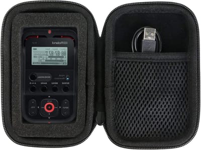 Opberghoes Audio - Draagbare Recorder - Muziek Opnemen - Schokbestendig Ontwerp - 16.5 cm - Zwart