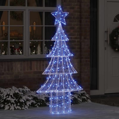 vidaXL Kerstboom 240 LED's Blauw 180 cm Acryl