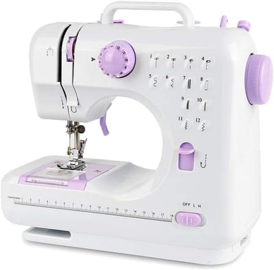 Naaimachine Mini - Beginner Naaimachine - Kleine Projecten - 12 Steekpatronen - 27 x 265 cm - Wit Paars