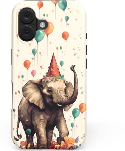 Casetastic hoesje geschikt voor Apple iPhone 16 - MagSafe - Dubbellaagse bescherming - Ballonparade - Fashion Case - Crème Donkergrijs