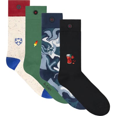 A-DAM Unisex 4-pack Casual Socks Multicolor Size: 41-46 | Socks Outlet | Unisex | Zwart