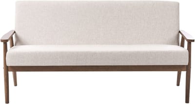 ESRUM - Driezitsbank - Beige/Donkerbruin - Polyester