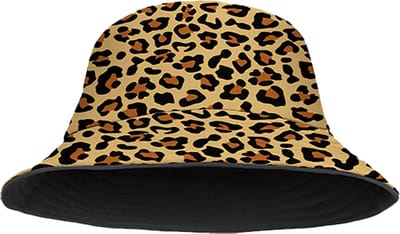 Yucka - Bucket Hat - Vissershoedje - Hoedje - Kinderen - Panterprint - Panter - Reversible - 4 t/m 7 jaar - 52 cm - bruin - zwart