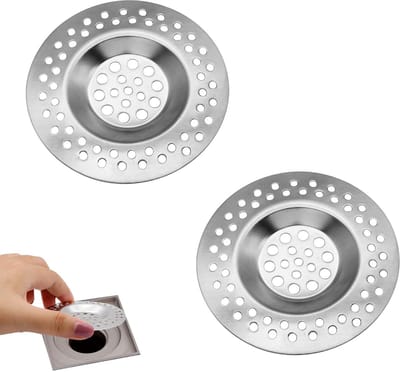 Ibenzoa® Set van twee roestvrijstalen afvoerzeven voor douche en spoelbak