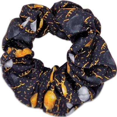 Scrunchie Voor Baasjes - Kleurrijke Haarelastiek - Zwart - Goud - Ballonnen - Slingers - Party Animal - Paw My God!