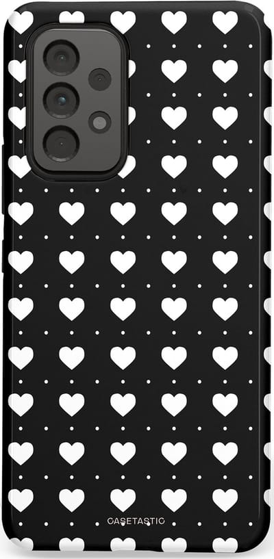 Casetastic Hoesje Geschikt voor Samsung A53 - Stijlvolle Beschermende Duo-layer Case - Stipjes en Hartjes