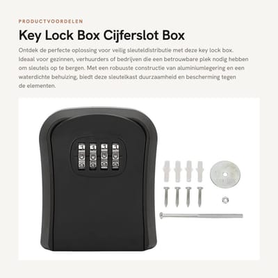 Solidchoice- Cijferslot Waterdicht - Sleutelkluis met Code - Hangslot 4 Cijfers - Sleutelkast Buiten - Schokbestendig - Aluminiumlegering