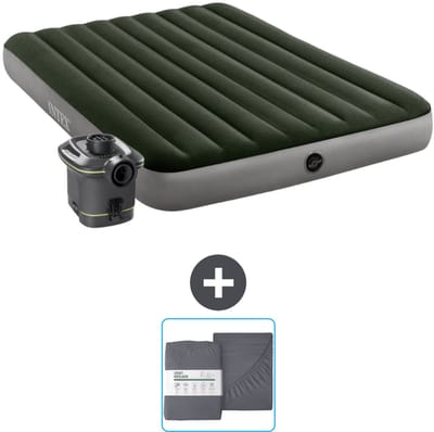 Intex Luchtbed - 2-Persoons - 152 x 203 x 25 cm - Groen - Inclusief pomp en Hoeslaken