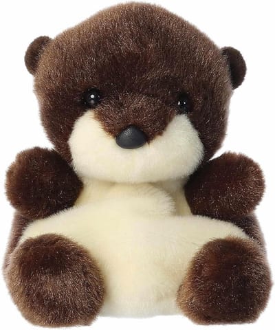 Aurora® Schattige Palm Pals™ Elena River Otter™ knuffeldier - Leuke verzamelbare pluche voor kinderen en volwassen verzamelaars - Perfect voor het decoreren van kamers en verjaardagscadeaus - bruin