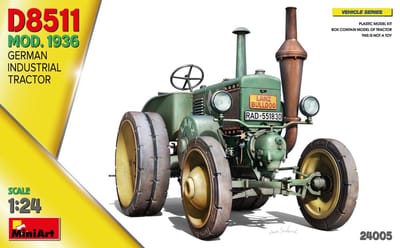 MiniArt Modelbouwpakket Landbouwvoertuigen - 24005 German Industrial Tractor D8511 Mod. 1936 Plastic - 1:24 - Modelbouw