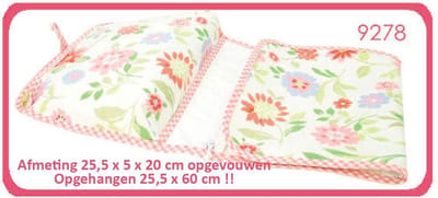 Vagabond Hang-Up Toilettas "Wildflower" 9278-afmeting 25,5 x 5 x 20 cm opgevouwen.