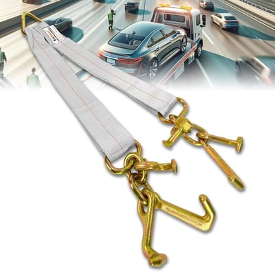 Sterke V-vormige Trekriemen met RTJ clusterhaken voor Autotransporter en Herstel | 3" x 51"