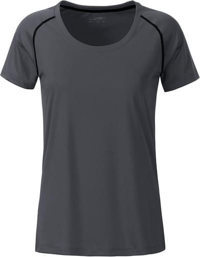 James and Nicholson Dames/Dames Sport T-Shirt (Titan Grijs/Zwart)