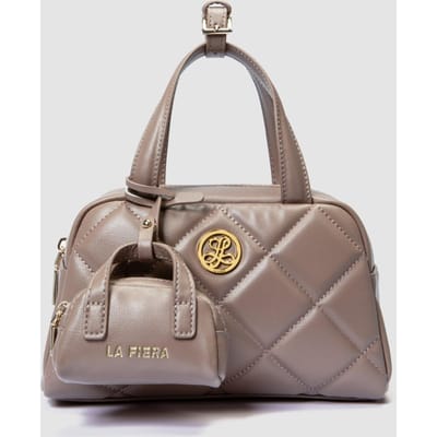 LA FIERA Dames Gequilt Kleine Handtas in Neutrale Toon