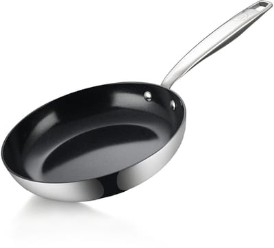 BE Living RVS Koekenpan - Ø 20 cm - Keramisch - Inductie Pan - PFAS Vrij Anti Aanbak - Bakpan - Essential Series