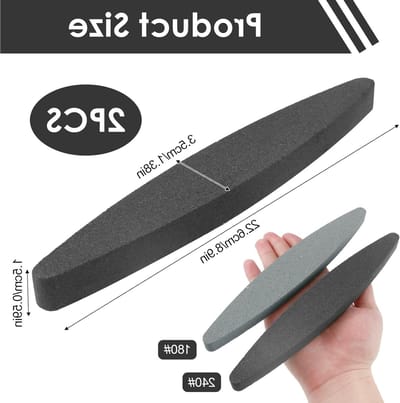 Set van 2 Slijpstenen, 180 & 240 Korrel, Voor Tuingereedschap, Mes Slijpen, Tuinscharen en Bijlen