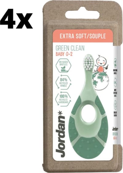 4 x Jordan Tandenborstel Green Clean Step 1 Baby (0-2 jaar)