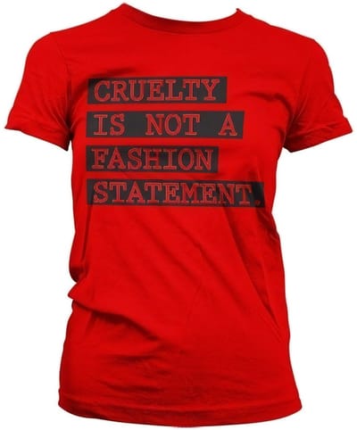 Hybris Cruelty Is Not A Fashion -statement T-shirt voor dames, rood