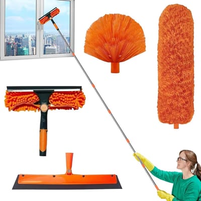 Stoffer Telescoop - Reinigingsset - Hoge Oppervlakken Reinigen - Verstelbare Lengte - 6 Meter - A
