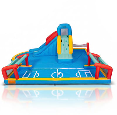 KINDI DPZ015 - Opblaasbare speelplaats - Waterglijbaan - Basketbalring - 390×530×210 cm