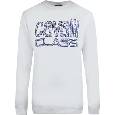 Cavalli Class vet bloemenontwerp wit sweatshirt